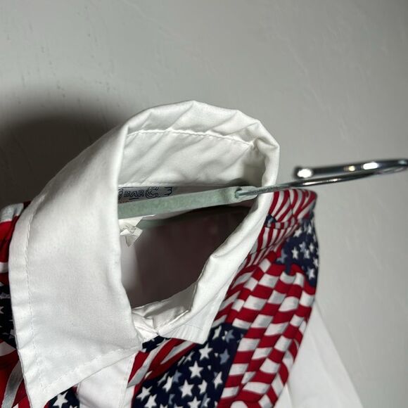 Vintage H Bar C California Ranchwear American Flag Pearl Snap - Picture 9 of 12
